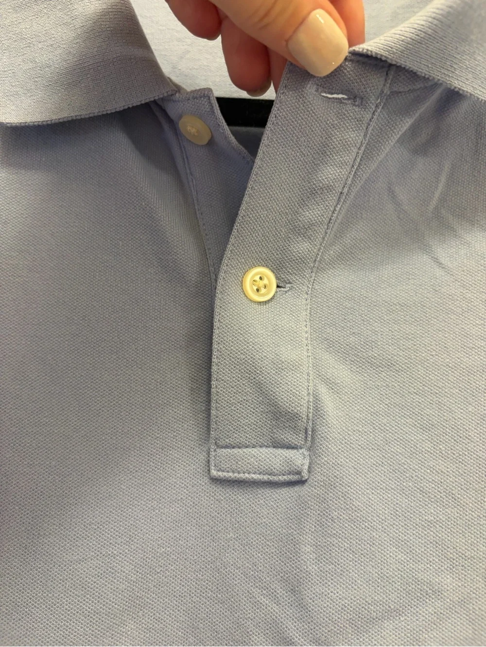 J.Crew Pique Polo Shirt Men's Light Blue 100% Cotton Short Sleeve  Size Large